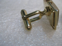 Vintage Tan Agate Square Cuff Links, Anson, Gold Tone, 1960's, 7/8"
