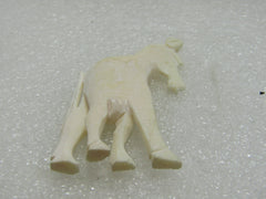 Carved Horse Pendant/Bead White, 2" by 1.25"
