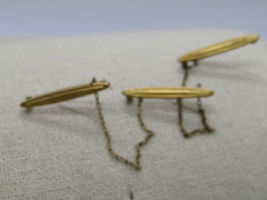 Victorian Scatter Bar Brooch Set of Three Pins, Gold Filled, C-Clasps
