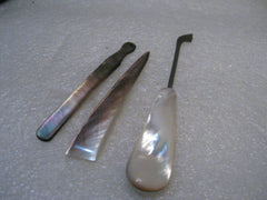 3 Vintage Mother-of-Pearl Accessories, Nails, Hair, and Health