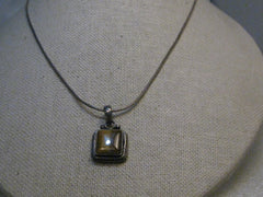 Sterling Silver Southwestern Tigers Eye Necklace, 18", signed, 1970's,