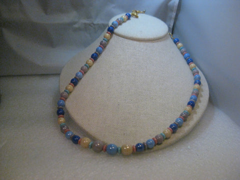 Vintage Joan Rivers  30" Glass Beaded Necklace, plus 4" extender chain
