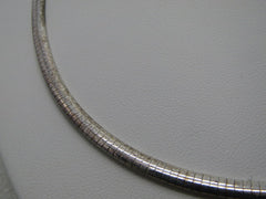 Sterling Silver Milor Omega Necklace/Choker, 4mm, 18", 19.47 grams, 1980's-1990's