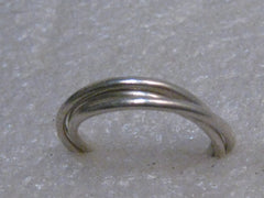 Sterling Silver Trinity Triple Band Ring,  Past, Present, Future, Wedding/Anniversary Band, Size 7, 3.39 grams, 1970's