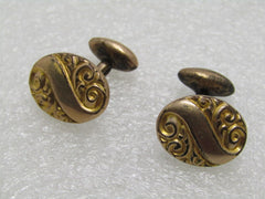 Victorian Rolled Gold Cufflinks, 14kt GF  signed E.I.F. & Co. (Franklin), 1800's, Scrolled