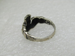 Vintage Sterling Silver Claddagh Ring, Size 8, 3.69 Gr., 13mm wide, Signed CR