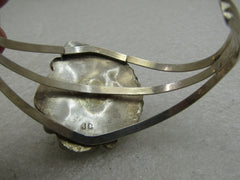 Vintage Sterling Southwestern Turquoise Cuff Bracelet, Navajo Style 6.75"
