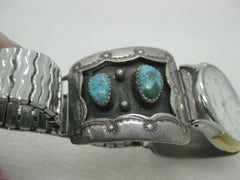 Southwestern Men's Turquoise Watch Tips with Watch, Post mid-Century