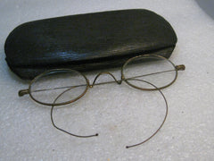 Vintage Eye Glasses, Wire Rim, Early 1900's, in case - G.F.