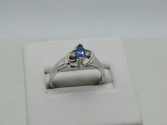 10kt Marquise Tanzanite Diamond Ring, Signed JLF, Sz 7.25, 2.48, .25ctw+