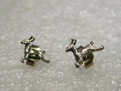 Vintage Sterling Silver Reindeer Stud Pierced Earrings, Petite