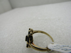 Vintage 10kt Black Onyx Art Deco Themed Ring, Sz. 7.5