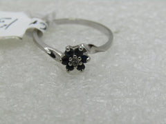 10kt Sapphire Diamond Blossom Ring, Sz. 6, 1.34 gr.