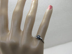 10kt Sapphire Diamond Blossom Ring, Sz. 6, 1.34 gr.