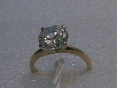 14kt Solid Gold Cubic Zirconia Engagement Ring, size 5, 1.71ctw, 1980's