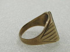 Vintage 10kt Men's Onyx Monogrammed Ring, AF, Sz. 10.5, 1950's-1960's