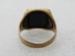 Vintage 10kt Men's Onyx Monogrammed Ring, AF, Sz. 10.5, 1950's-1960's