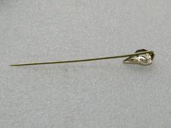 Vintage Art Deco Platinum/14k Filigree Diamond Stick Pin, .10 CTW