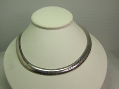 Vintage Sterling Omega Necklace, 16"-17", 9mm Wide, 1990's, Milor, Italy. 46.94 grams.