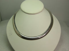 Vintage Sterling Omega Necklace, 16"-17", 9mm Wide, 1990's, Milor, Italy. 46.94 grams.