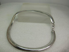 Vintage Sterling Omega Necklace, 16"-17", 9mm Wide, 1990's, Milor, Italy. 46.94 grams.