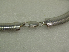 Vintage Sterling Omega Necklace, 16"-17", 9mm Wide, 1990's, Milor, Italy. 46.94 grams.