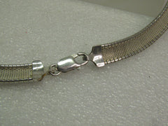 Vintage Sterling Omega Necklace, 16"-17", 9mm Wide, 1990's, Milor, Italy. 46.94 grams.