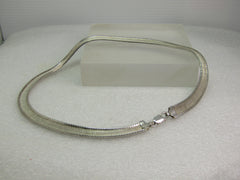 Vintage Sterling Omega Necklace, 16"-17", 9mm Wide, 1990's, Milor, Italy. 46.94 grams.
