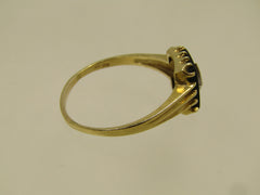 Vintage 10kt Onyx &amp; Diamond Ring, Sz. 12, 1960's-1970's