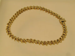 Vintage 14kt Ruby &amp; Diamond Tennis Bracelet, 7.25", Signed, 1980's