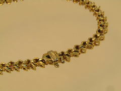 Vintage 14kt Ruby &amp; Diamond Tennis Bracelet, 7.25", Signed, 1980's