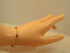 Vintage 14kt Mixed Gemstone Bracelet, 7.25m, 1980's