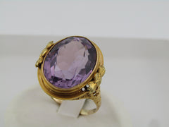 Antique Edwardian 14kt Amethyst Ring, Sz. 10, 11.45 TCW.