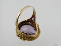 Antique Edwardian 14kt Amethyst Ring, Sz. 10, 11.45 TCW.