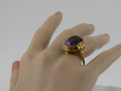 Antique Edwardian 14kt Amethyst Ring, Sz. 10, 11.45 TCW.