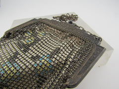 Antique Enameled Mesh Purse, Whiting &amp; Davis, 1920's.