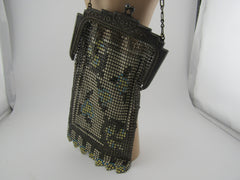 Antique Enameled Mesh Purse, Whiting &amp; Davis, 1920's.