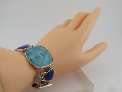 Sterling Whitney Kelly Turquoise &amp; Multi Gemstone Bracelet, Toggle Clasp - 7"-8