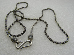 Vintage Sterling Byzantine Chain Necklace, 2.5mm", 24" Long, Signed BA (which is Suarti). Marked .92