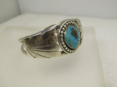 Vintage Sterling Southwestern/Navajo Cuff Bracelet, Sz. 6, 1960's-1980's