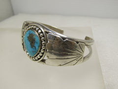 Vintage Sterling Southwestern/Navajo Cuff Bracelet, Sz. 6, 1960's-1980's