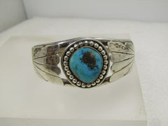 Vintage Sterling Southwestern/Navajo Cuff Bracelet, Sz. 6, 1960's-1980's