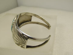Vintage Sterling Southwestern/Navajo Cuff Bracelet, Sz. 6, 1960's-1980's