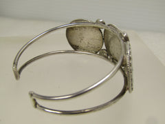 Sterling Zuni Dishta Mother-of-Pearl Cuff Bracelet, 6.5", Post Mid-Century