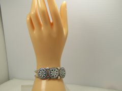 Sterling Zuni Dishta Mother-of-Pearl Cuff Bracelet, 6.5", Post Mid-Century