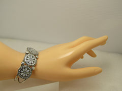 Sterling Zuni Dishta Mother-of-Pearl Cuff Bracelet, 6.5", Post Mid-Century