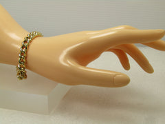 Vintage 14kt Curb Link Bracelet, 7", 8mm, Signed AK Turkey, 1980's-1990's