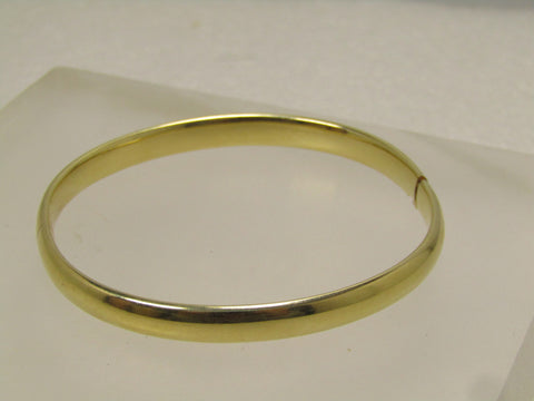 Vintage 14kt  Hinged Bangle Bracelet, 6.75", Mid-Century, Signed