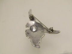 Sterling Southwestern Skull Head Brooch signed Kit Carson