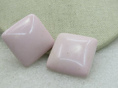 Vintage Pink  Square Clip Earrings, 1-1/8" Earrings, Mid-Century MOD